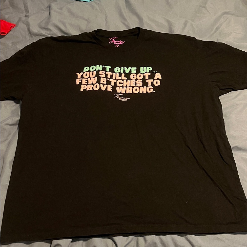 Feminine Funk Black Tee with Motivational Message